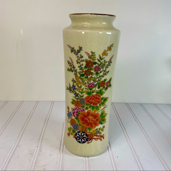 japanese brand Accents Antique Japanese Hand Painted Floral Vase Poshmark
